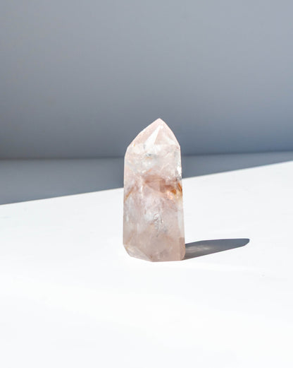 UV Reactive Phantom Powellite Amethyst Crystal Tower - 35AB