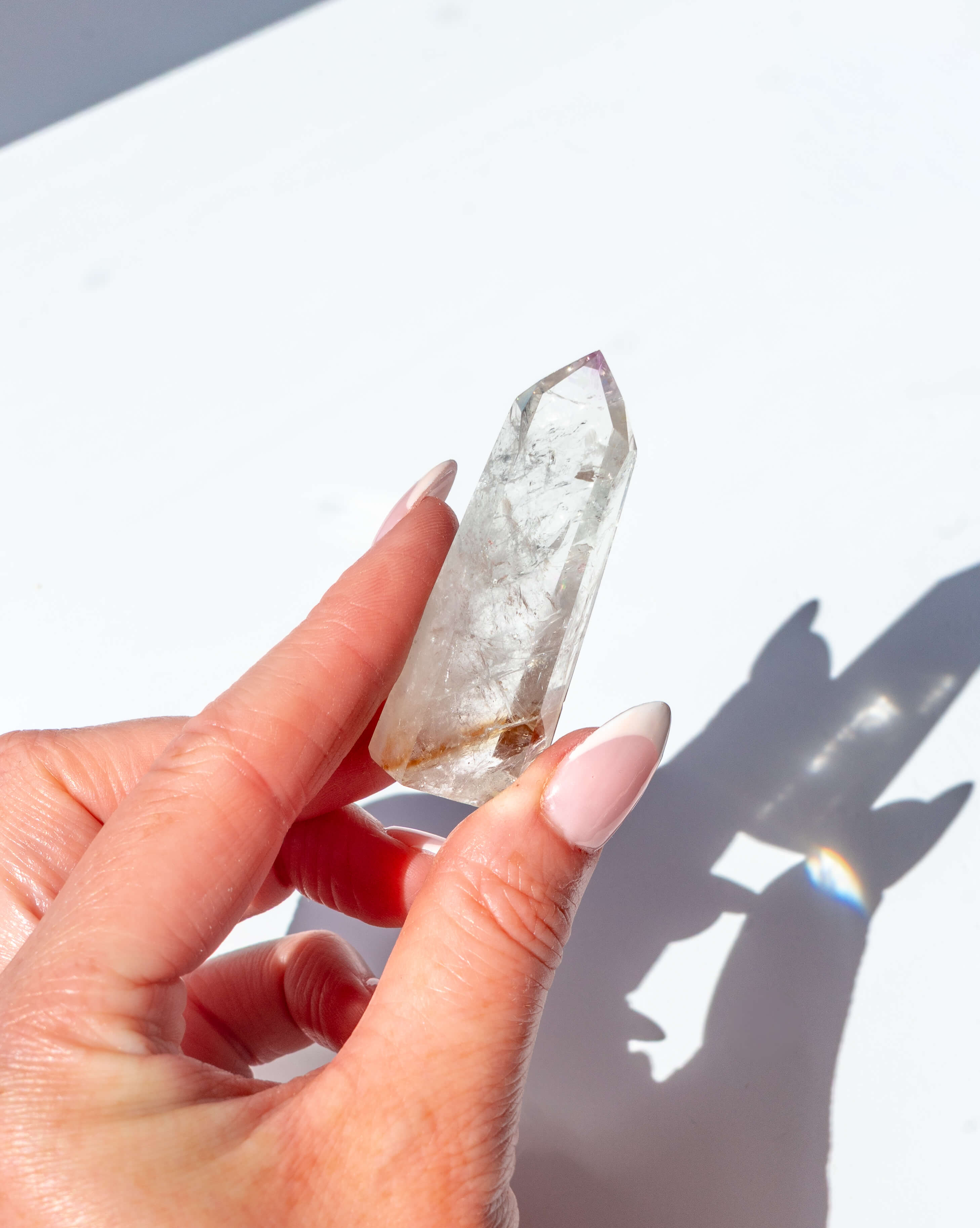 UV Reactive Phantom Powellite Amethyst Crystal Tower - 21AC