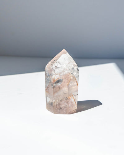 UV Reactive Phantom Powellite Amethyst Crystal Tower - 71A