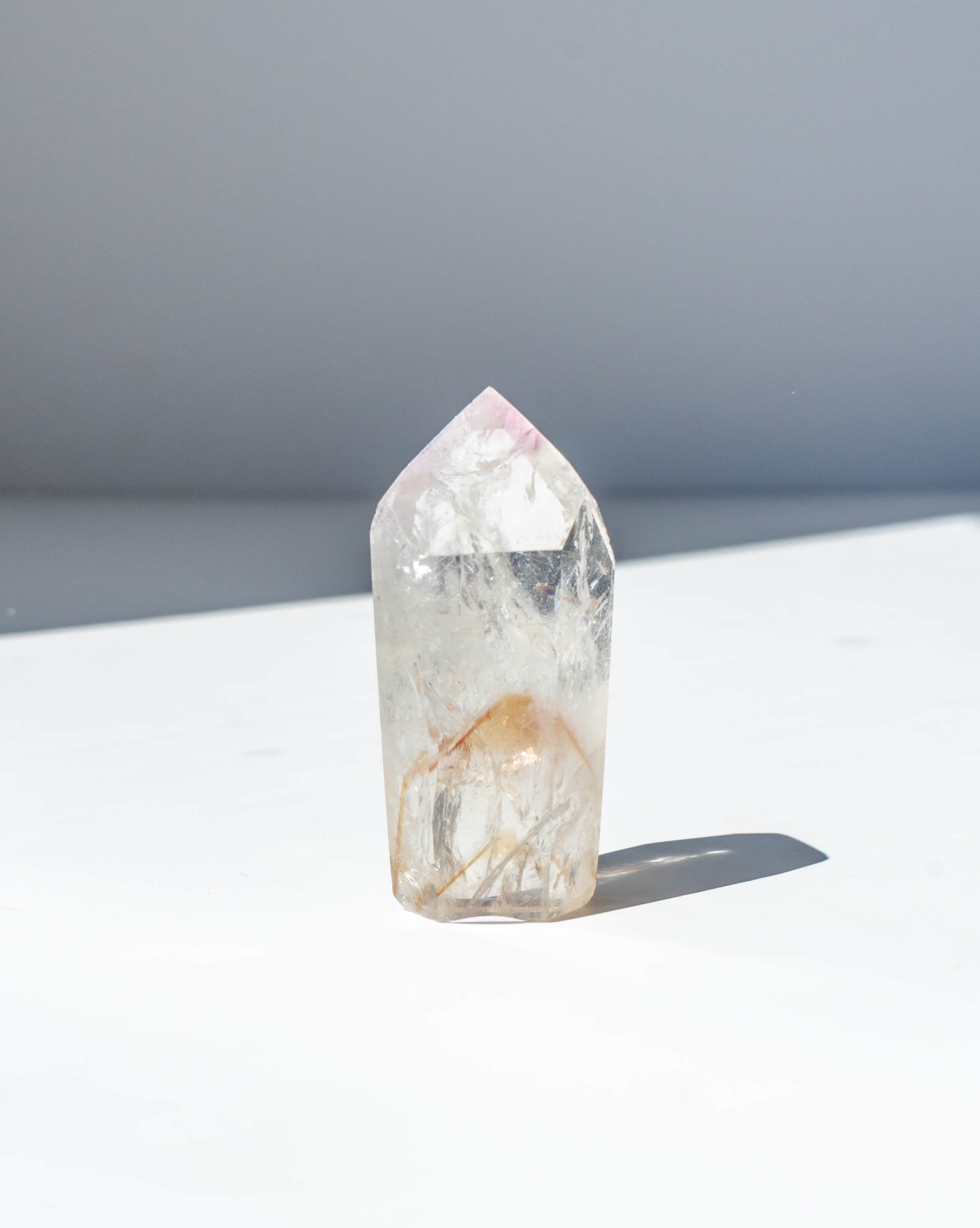 UV Reactive Phantom Powellite Amethyst Crystal Tower - 27D