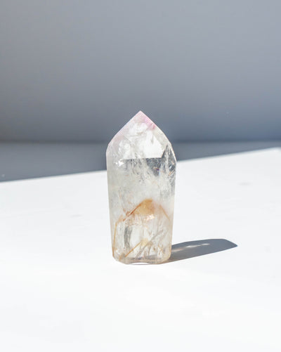 UV Reactive Phantom Powellite Amethyst Crystal Tower - 27D