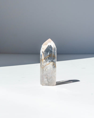 UV Reactive Phantom Powellite Amethyst Crystal Tower - 24AA