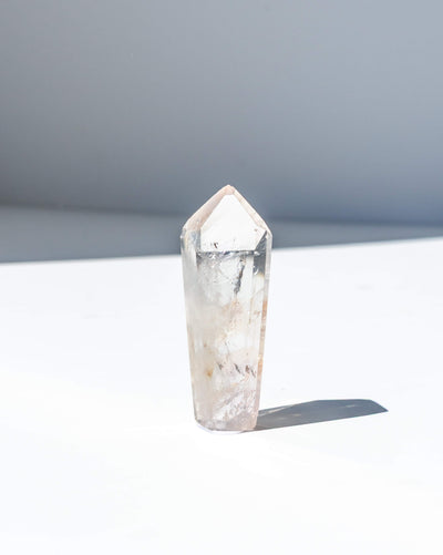 UV Reactive Phantom Powellite Amethyst Crystal Tower - 17