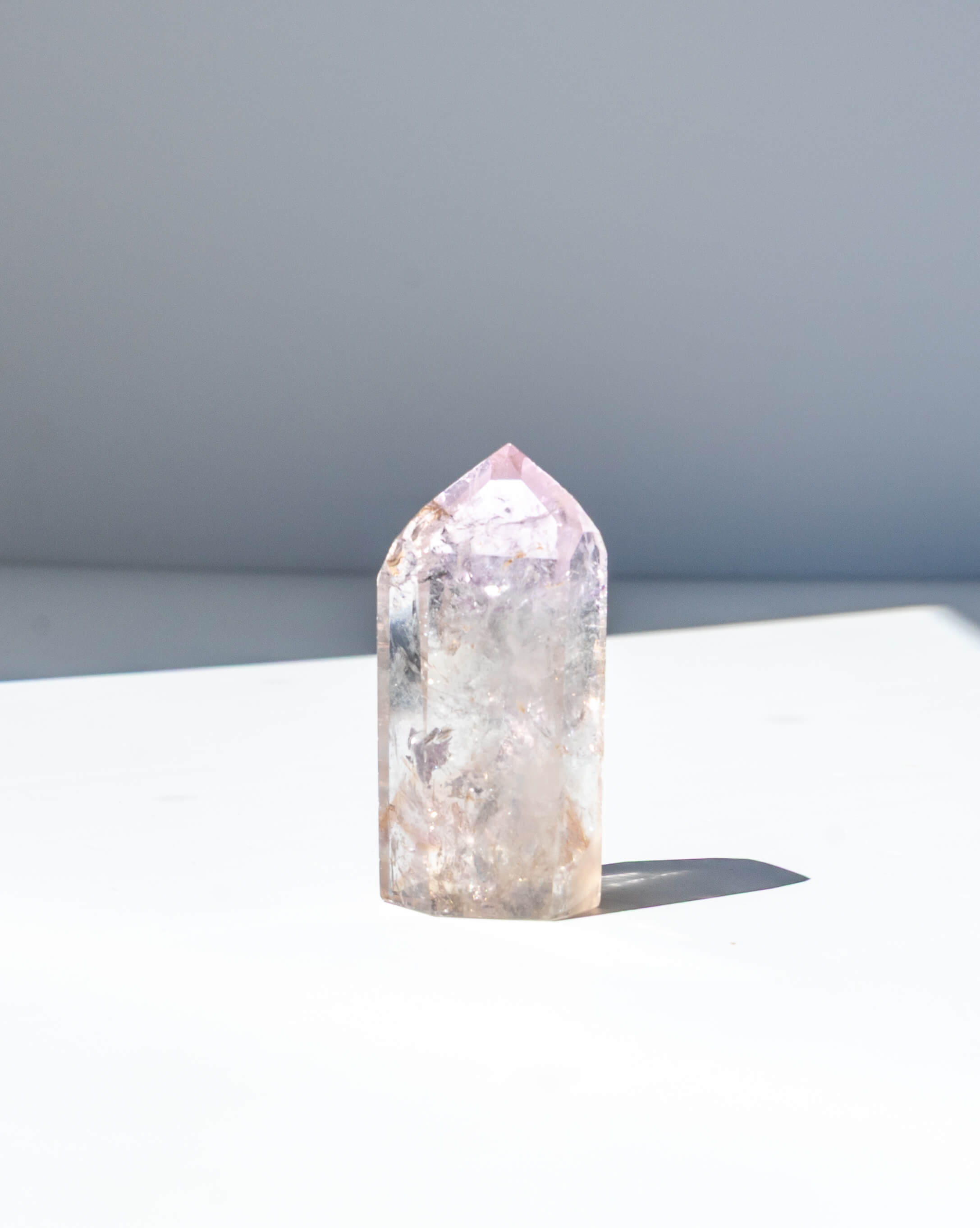 UV Reactive Phantom Powellite Amethyst Crystal Tower - 33
