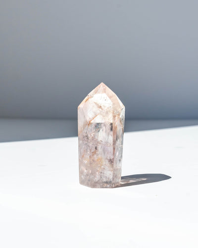 UV Reactive Phantom Powellite Amethyst Crystal Tower - 35A