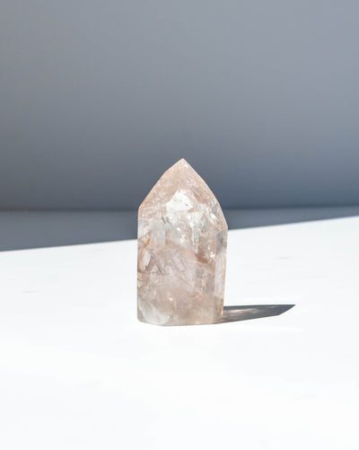 UV Reactive Phantom Powellite Amethyst Crystal Tower - 41