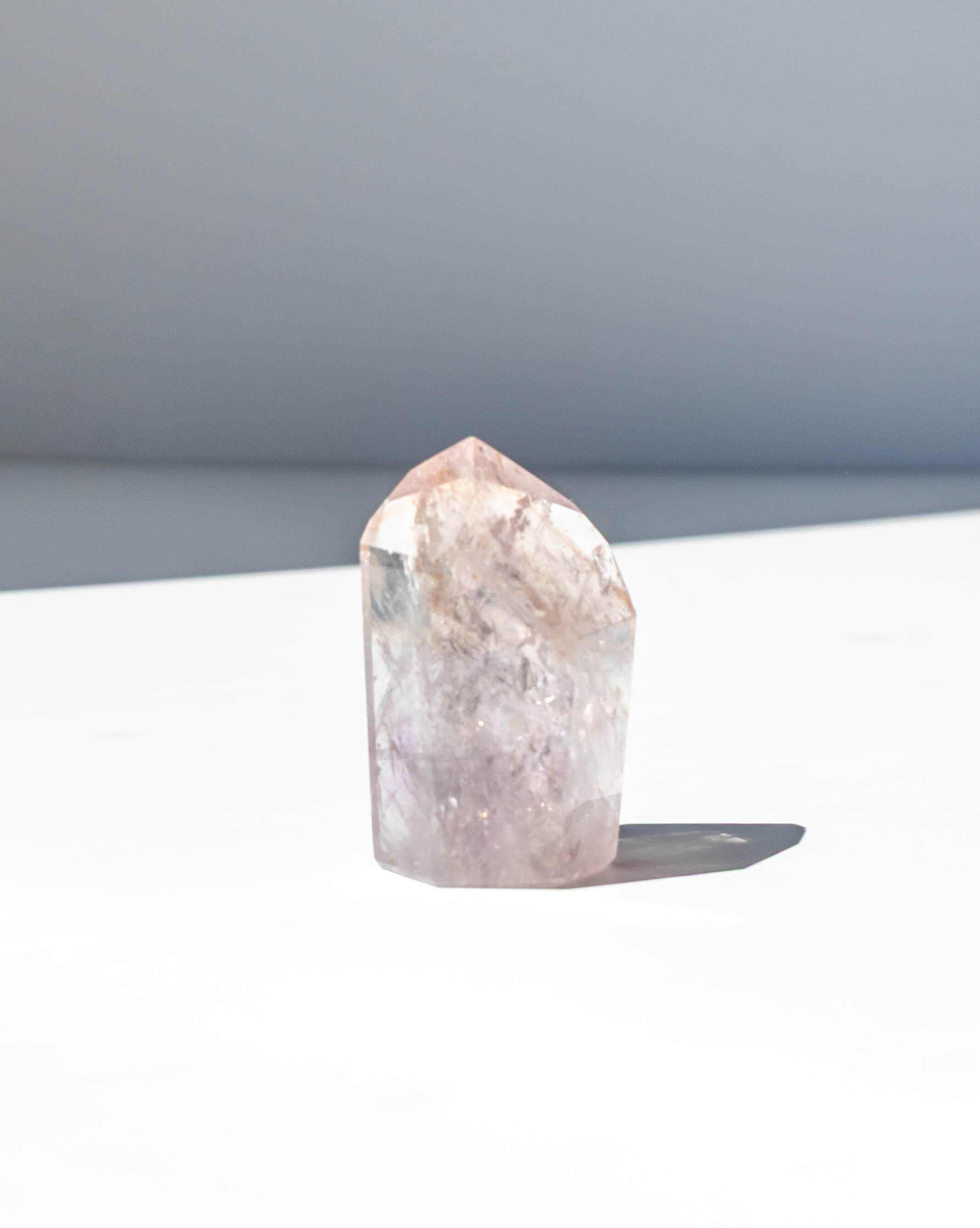 UV Reactive Phantom Powellite Amethyst Crystal Tower - 26AA