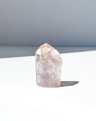 UV Reactive Phantom Powellite Amethyst Crystal Tower - 26AA