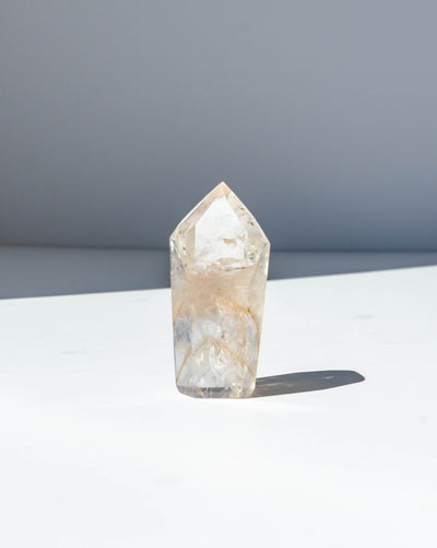 UV Reactive Phantom Powellite Amethyst Crystal Tower - 32AA