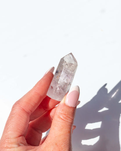 UV Reactive Phantom Powellite Amethyst Crystal Tower - 16AA
