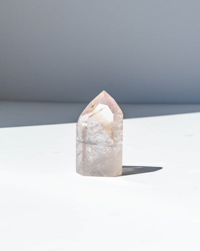 UV Reactive Phantom Powellite Amethyst Crystal Tower - 32AB