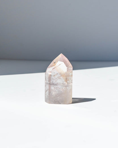 UV Reactive Phantom Powellite Amethyst Crystal Tower - 32AB