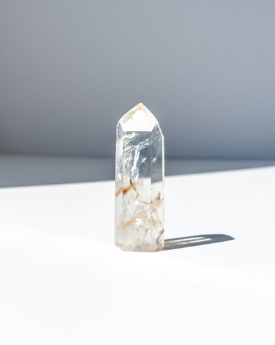 UV Reactive Phantom Powellite Amethyst Crystal Tower - 40AB