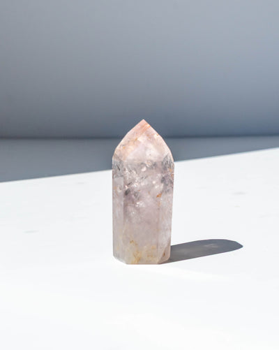 UV Reactive Phantom Powellite Amethyst Crystal Tower - 31AA