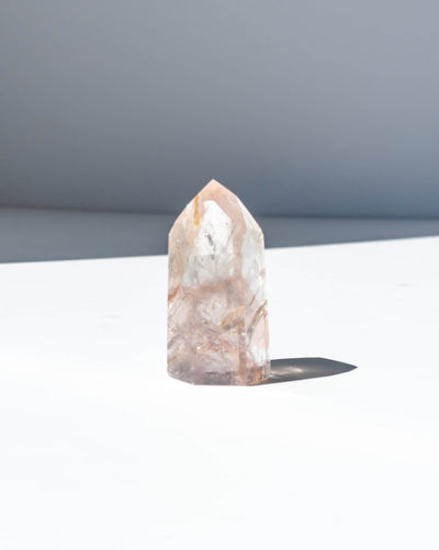 UV Reactive Phantom Powellite Amethyst Crystal Tower - 38AA