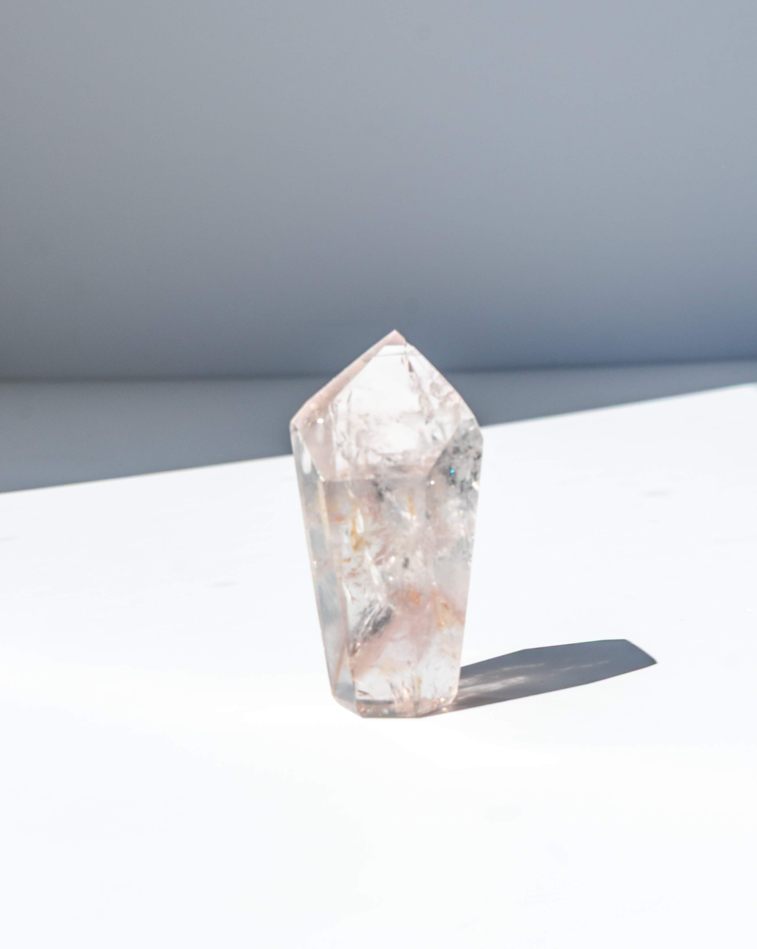 UV Reactive Phantom Powellite Amethyst Crystal Tower - 47AA