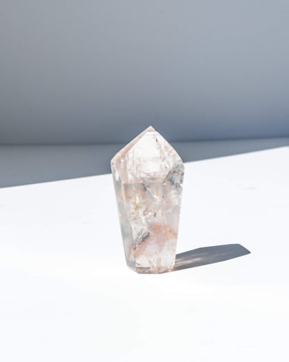 UV Reactive Phantom Powellite Amethyst Crystal Tower - 47AA