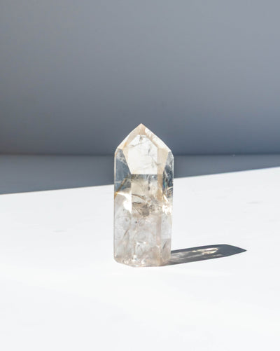 UV Reactive Phantom Powellite Amethyst Crystal Tower - 40AA