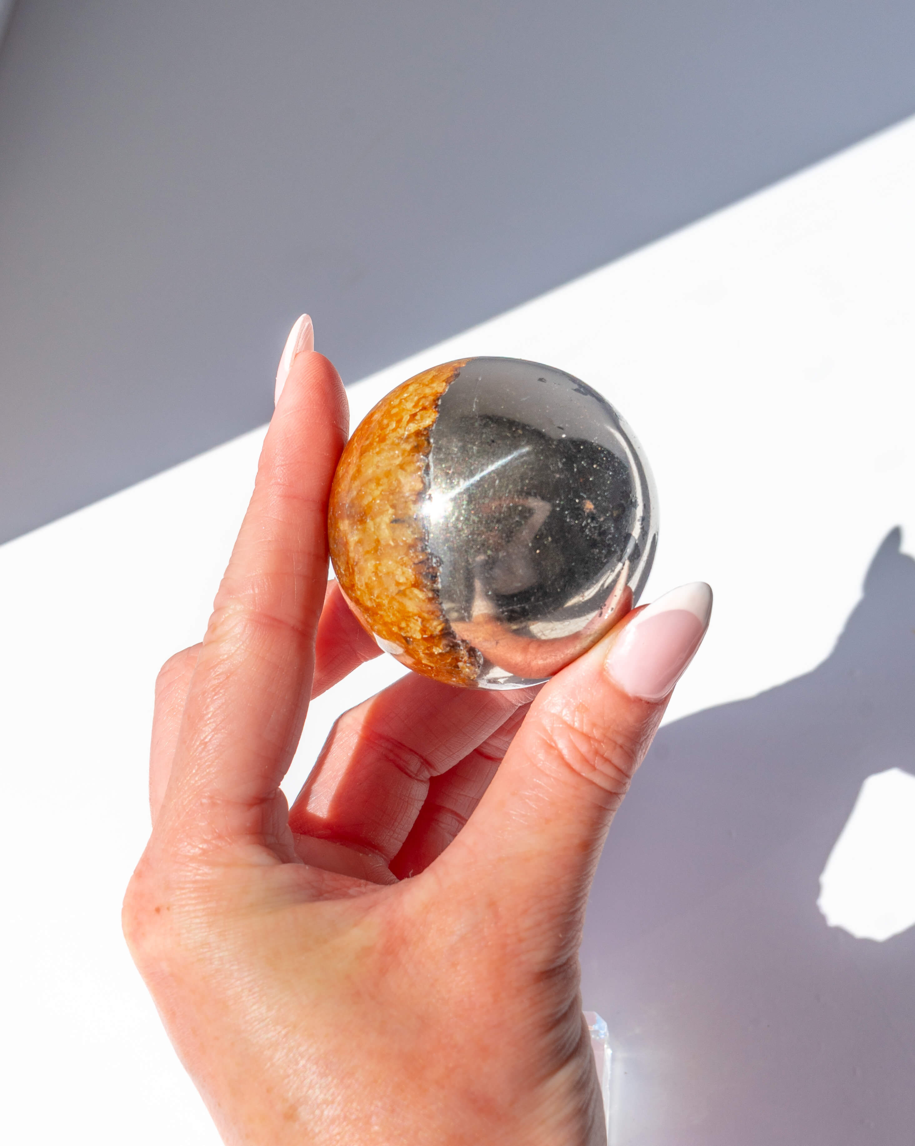 Golden Healer & Pyrite Sphere - 50