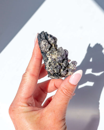 Black Tourmaine With Blue Fluorite - 55
