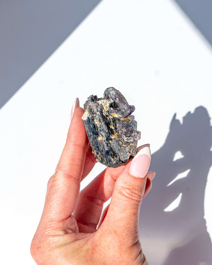 Black Tourmaine With Blue Fluorite - 44