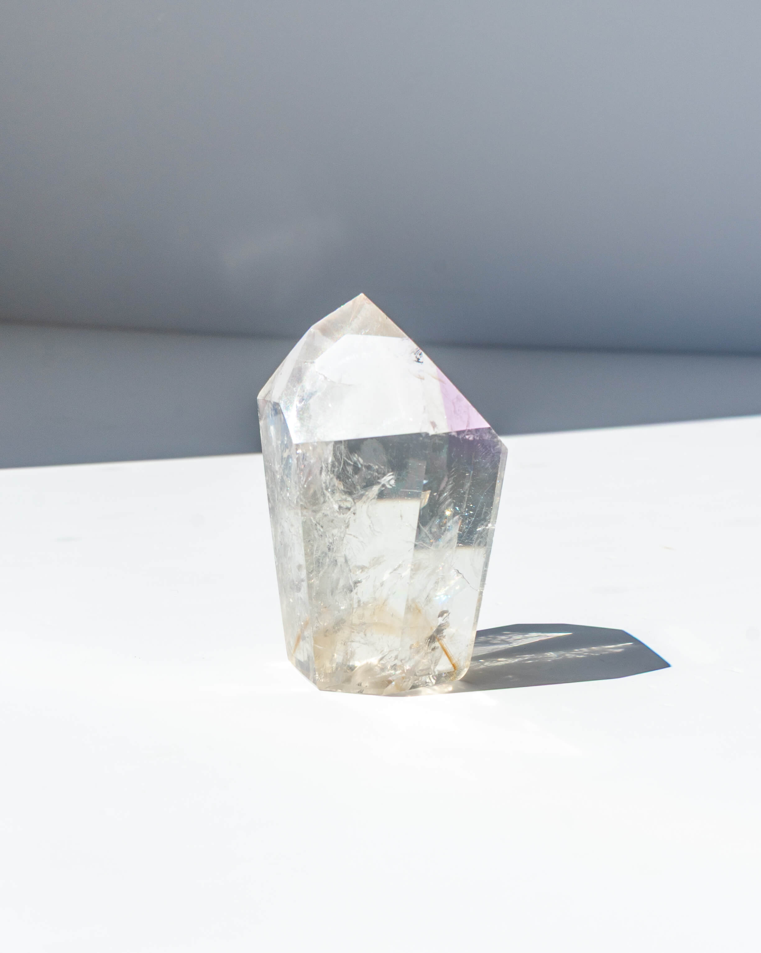 UV Reactive Phantom Powellite Amethyst Crystal Tower - 82