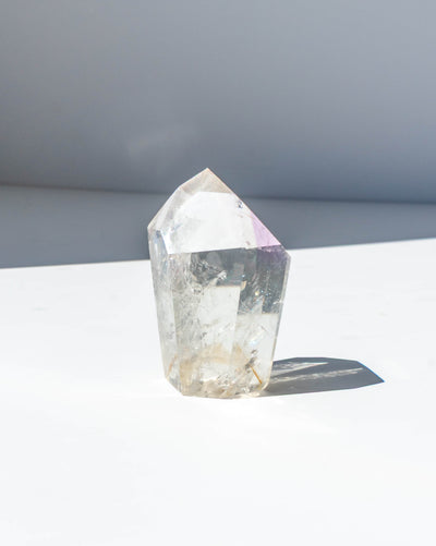 UV Reactive Phantom Powellite Amethyst Crystal Tower - 82