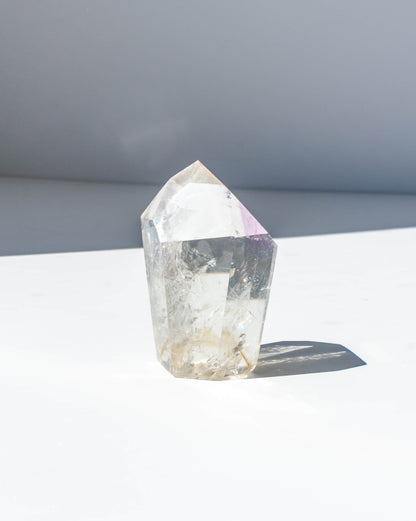 UV Reactive Phantom Powellite Amethyst Crystal Tower - 82