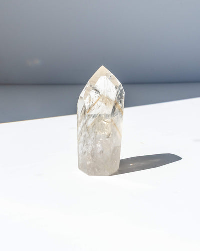 UV Reactive Phantom Powellite Amethyst Crystal Tower - 51A