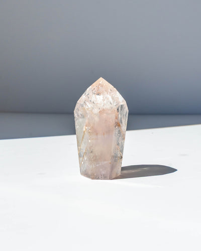 UV Reactive Phantom Powellite Amethyst Crystal Tower - 87