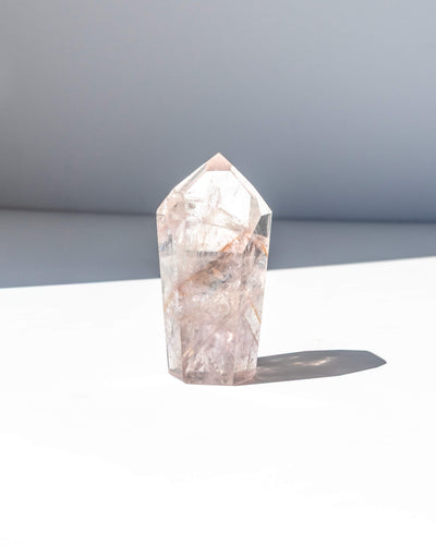UV Reactive Phantom Powellite Amethyst Crystal Tower - 57