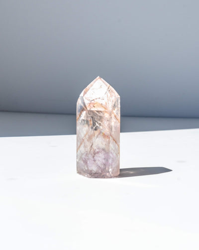 UV Reactive Phantom Powellite Amethyst Crystal Tower - 44