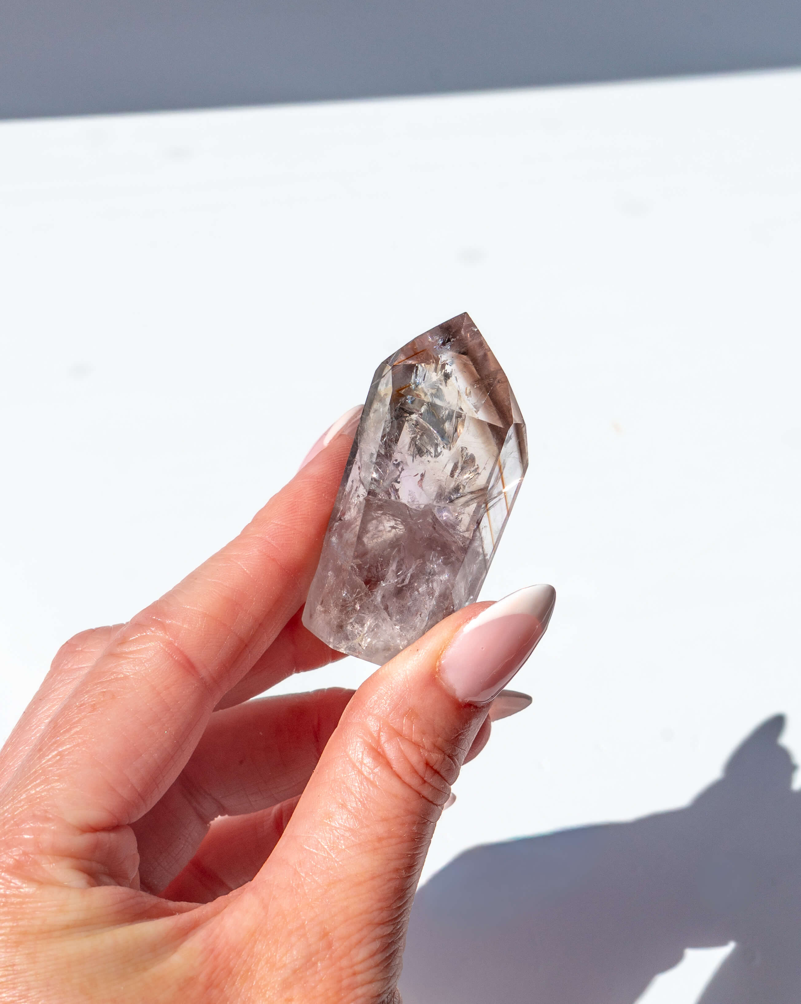 UV Reactive Phantom Powellite Amethyst Crystal Tower - 27A