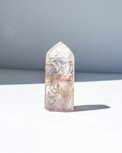 UV Reactive Phantom Powellite Amethyst Crystal Tower - 71