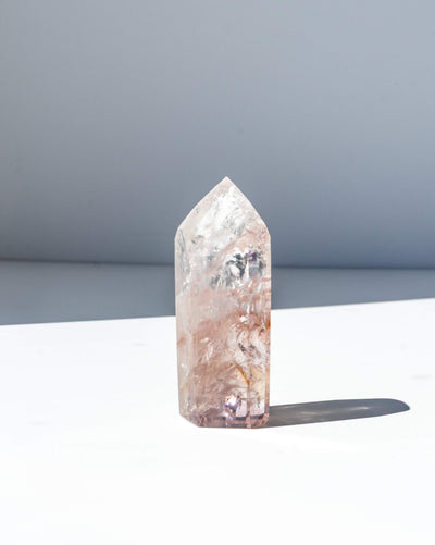 UV Reactive Phantom Powellite Amethyst Crystal Tower - 46AA