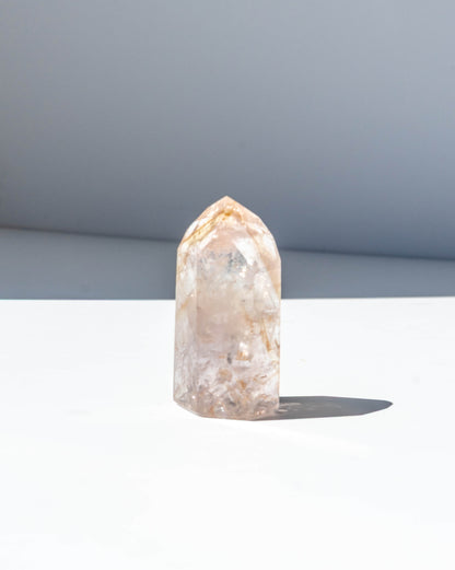 UV Reactive Phantom Powellite Amethyst Crystal Tower - 36