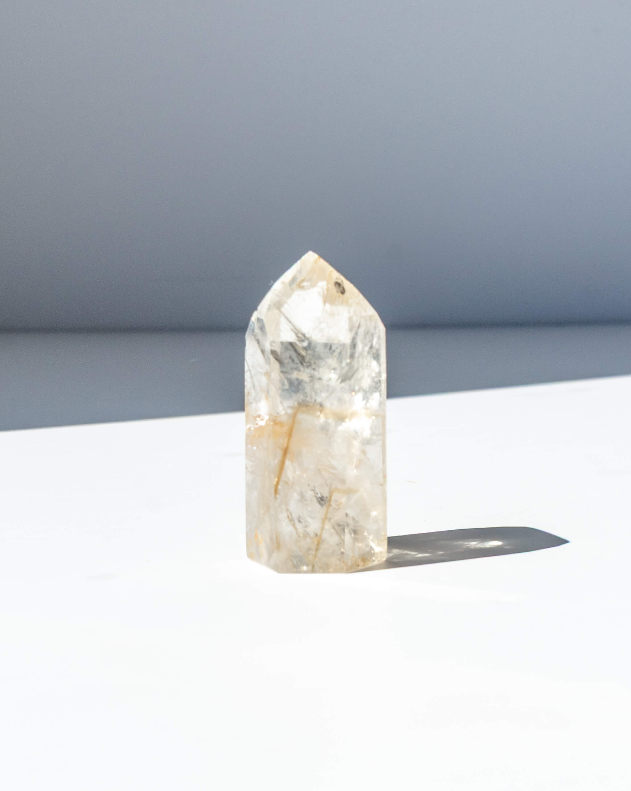 UV Reactive Phantom Powellite Amethyst Crystal Tower - 36AA