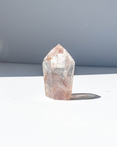 UV Reactive Phantom Powellite Amethyst Crystal Tower - 88