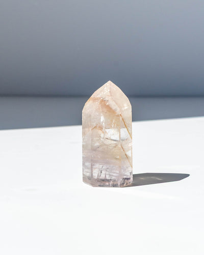 UV Reactive Phantom Powellite Amethyst Crystal Tower - 26