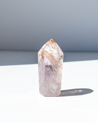 UV Reactive Phantom Powellite Amethyst Crystal Tower - 45