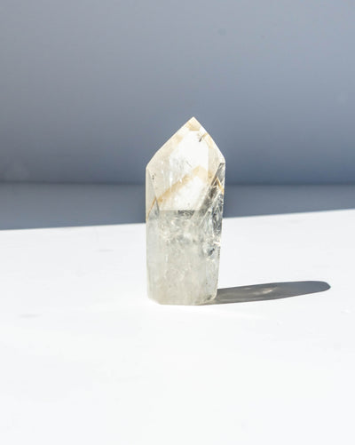UV Reactive Phantom Powellite Amethyst Crystal Tower - 38