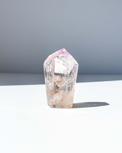 UV Reactive Phantom Powellite Amethyst Crystal Tower - 62
