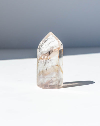 UV Reactive Phantom Powellite Amethyst Crystal Tower - 27