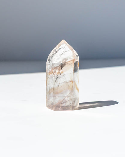 UV Reactive Phantom Powellite Amethyst Crystal Tower - 27