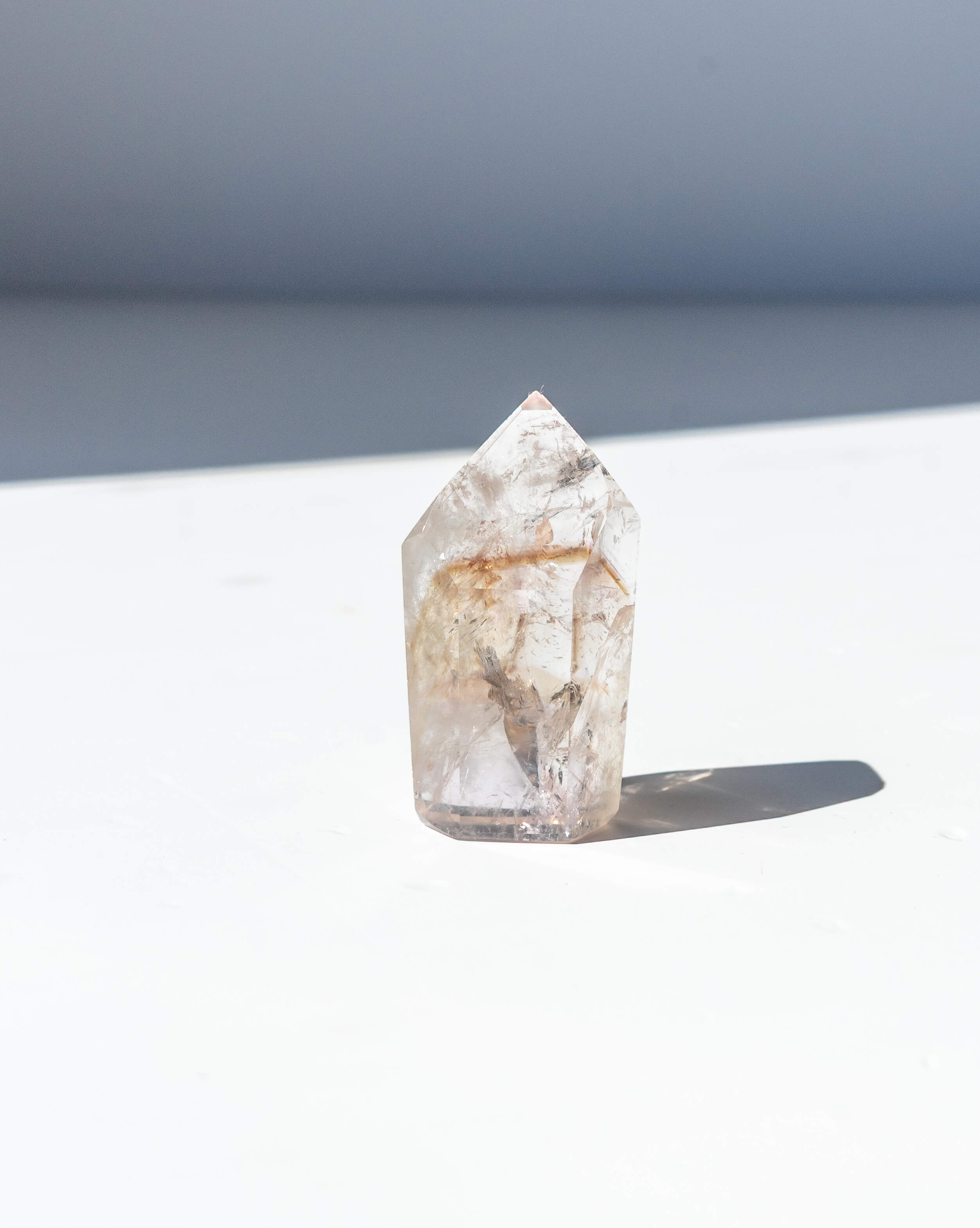 UV Reactive Phantom Powellite Amethyst Crystal Tower - 18