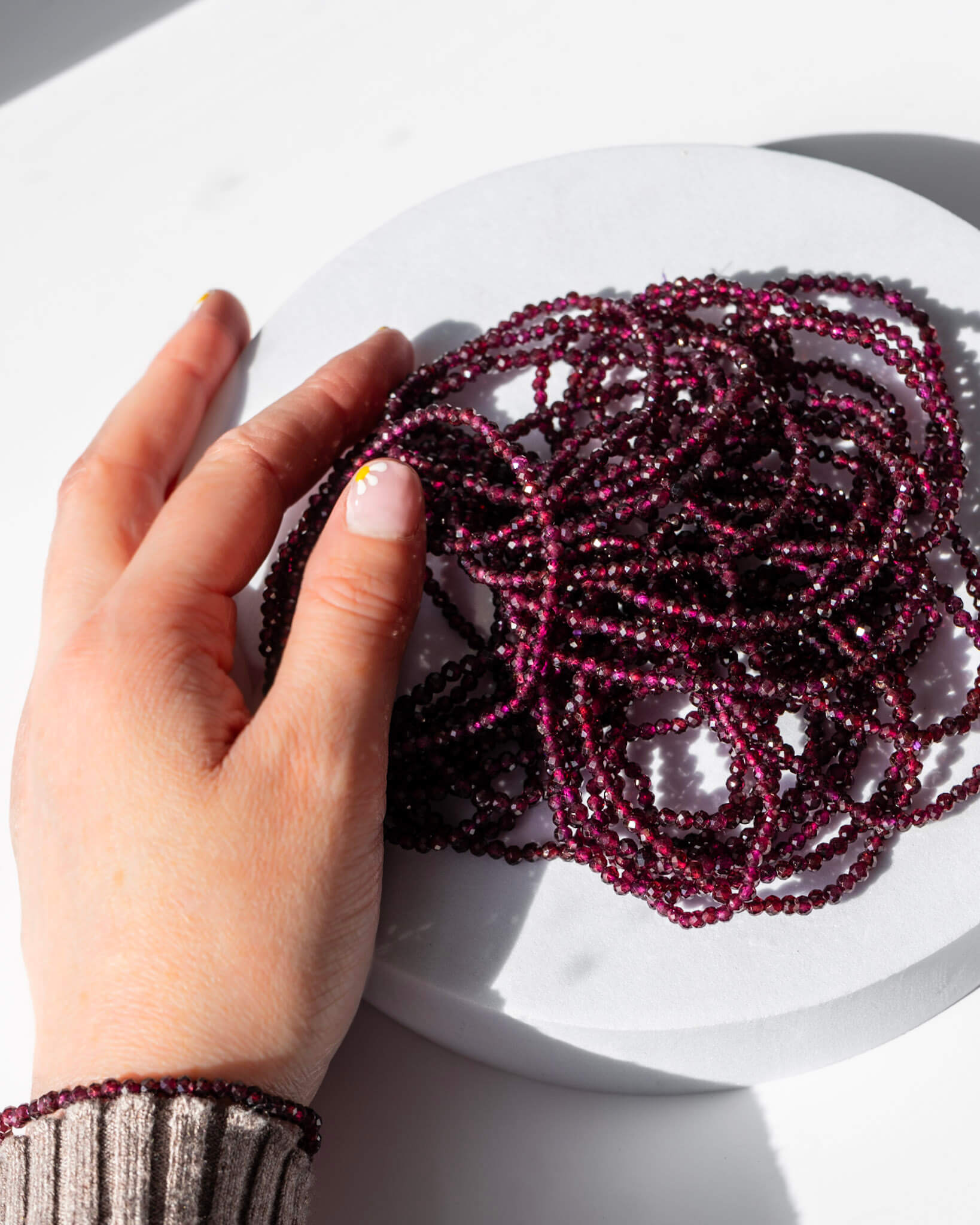 Faceted Garnet 3mm Bracelet Healing Crystal