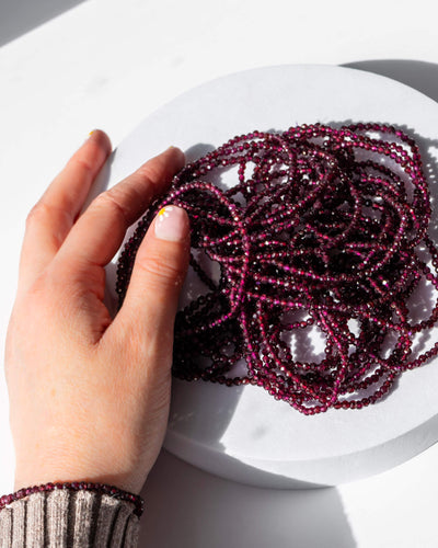Faceted Garnet 3mm Bracelet Healing Crystal