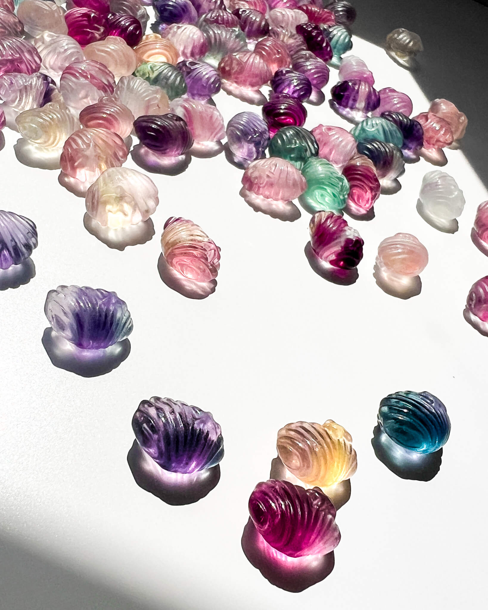 Rainbow Fluorite Mini Seashell Healing Crystal
