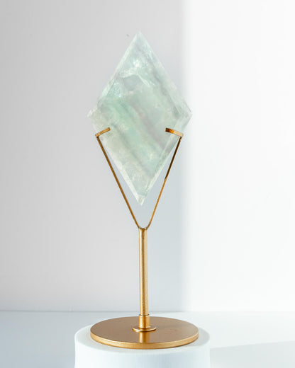 Lavender Fluorite Diamond on Stand Healing Crystal