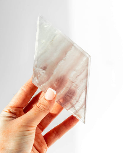 Lavender Fluorite Diamond on Stand Healing Crystal